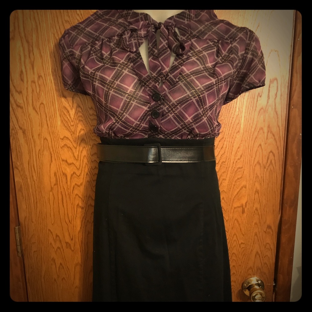 Purple Plaid Torrid Secretary Wiggle Dress 3x